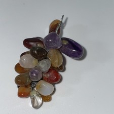 Edelstein Anhänger,Traubenform,diverse Edelsteine,L.4.5cm,17.7g,B.3cm