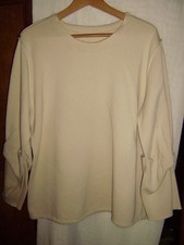 Baumwoll Tunika ? Gr. XL Lagenlook Beige Nähte außenliegend