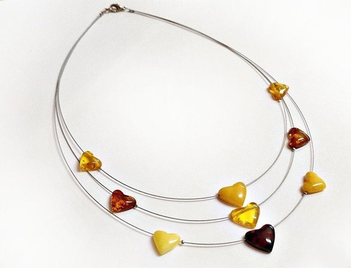 Bernstein kette collier - collier, herz