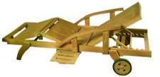 Multifunktionale Premium Teak Gartenliege mit Rollen Seitentisch Teakliege 200cm
