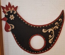 Sehr schön bemaltes Holzmobile. Huhn, Bauernmalerei-Stil, Länge ca. 30