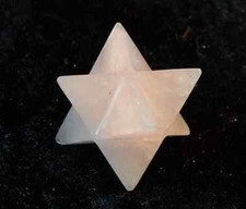 Merkaba Rosenquarz Stern Groß 26 mm Edelstein 