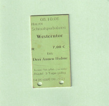 Fahrkarte, Harzer Schmalspurbahn, , rs Bier Werbung Hasseröder. Fahrschein