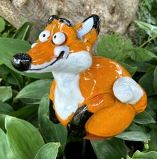 FUCHS Keramik Gartenstecker Heckengucker Deko Gartenkugel Gartendeko Handarbeit