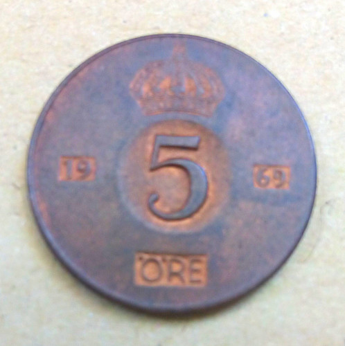 Schweden öre 1962 - 5, gustaf