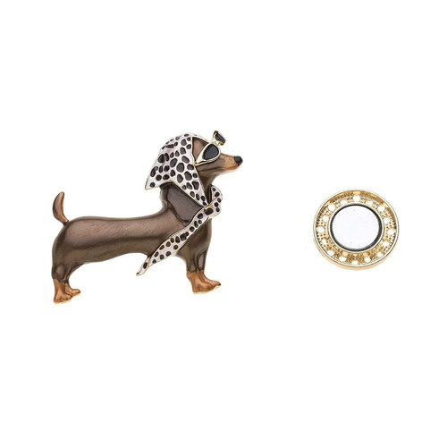Brosche anstecknadel dackel - brosche,