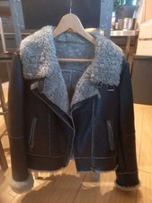 Lammfelljacke Damen auch Herren –echtes Lammfell, Flieger/Biker Style, ungetrage