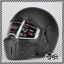 * Caberg Ghost X Matt Black - Motorradhelm Cafe Racer Jethelm Visier Componibil