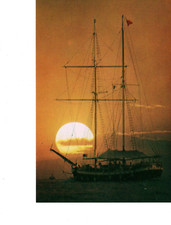 Ansichtskarte unbeschrieben Hong Kong Wan Fu Hiltons Navy Brigantine