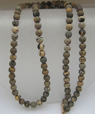 Jaspisperlen Collier Kette 750 18Kt. Gold Verschluss Karabiner mit Jaspis ♦️5927