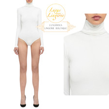 COLORADO OPAQUE NATUREL BODY by Wolford L Large white weiß Rollkragen Vollpo