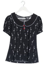 KüSTENLUDER Kurzarm-Bluse Damen Bluse Gr. DE 40 schwarz-weiß Party-Look