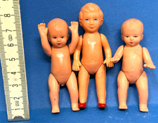 Puppe für Puppenstube Puppenhaus Gummi DDR Spielzeug 3 Stück 7/8cm /D30.6/5