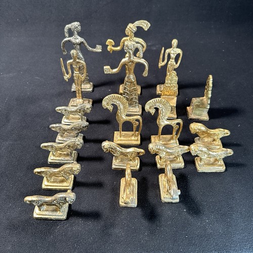 Vintage messing schachfiguren - vintage,