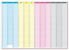 immerwährender Wandkalender nass abwischbar Jahresplaner Dauerkalender B1 100x70