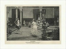 Das Menuett Gesellschaftstanz Barock Klasik Tripeltakt Brunnen Holzstich C 2093