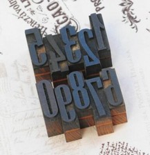 0-9 Zahlen 27mm Holzlettern Lettern Stempel Holz Zahl letterpress wood type typo