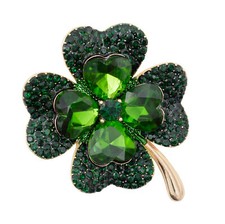 PINETS Brosche Glücksklee-Brosche Zirkone klee Anstecknadel