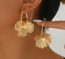 Blumen Ohrringe Creolen 18K