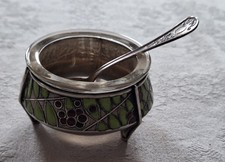 Salzschale - Zuckerschale - Kleines Schön Verziertes Schälchen Mit Löffel