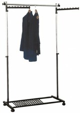 Metall Kleiderständer fahrbar Rollgarderobe Ablage Garderobenwagen Rollen 