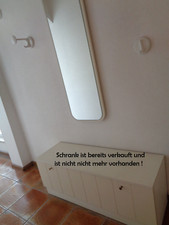 60er Mid Century Garderobe Flur Spiegel Wandspiegel Wandhaken Vintage Retro weiß