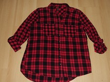Bluse Hemd Baumfällerart Gr. 36 bzw. S Damen schwarz-rot kariert