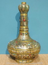 12" Old China Bronze Ware Gilt