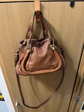 Chloe Leder Paraty 2way Hand Crossbody Schultertasche Braun Damen 20860