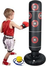 Ducomi Greg 2 - Inflatable Punch Bag for Kids and Adults with Pump, Punching Bag