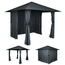 B-Ware Pergola MCW-J63, Garten Pavillon mit Seitenwand 3x3m, anthrazit-grau