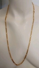 Damen/Herren-Panzerkette massiv - hartvergoldet - 69,0 cm/26,0g - wie 18ct Gold