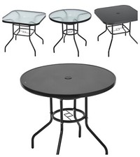 Gartentisch Bistrotisch Balkontisch Glastisch 80x80x70cm Beistelltisch mit Loch