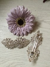 1  Haarspange antik silber Blumen