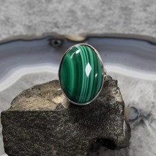 Malachit ring 925er - malachit, silber