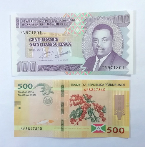 Banknoten burundi 100 - 100, und