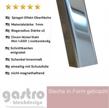 Edelstahl Winkel reflektierend Spiegeloptik Winkelprofil Kantenschutz L-Profil 