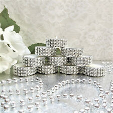 10 x Teelichter Kerzen Deko Strass Silber Vintage Shabby Tischdeko Hochzeit 
