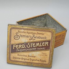 Antike Blechdose Stemler's Zwieback Friedrichsdorf um 1900 1.78Z