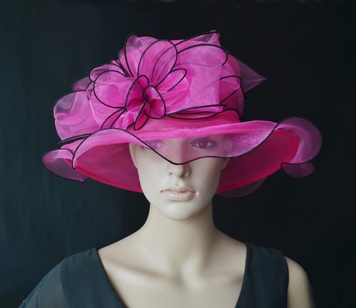 Damenhut pink kante - kante, schwarz
