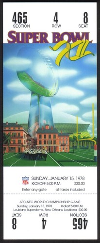 10m super bowl - xii, ticket