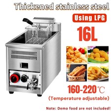 16L LPG/Erdgas Kommerzielle Fritteuse Catering Temperatur Einstellbar Fritteuse