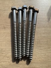 25 Stk. M12 x 160 mm Sechskant-Holzschrauben Edelstahl DIN571 V2A