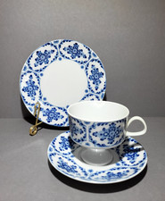 Porzellan Sammeltasse von Lichte, Echt Kobalt, florales Dekor, 