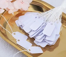 100 Preisschilder Hängeetiketten Fadenetiketten Schmuck Größe 25x15mm