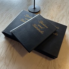 10x Speisekarte (PVC) "Speisen und Getränke" schwarz 6 Seiten A5