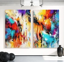 2er Set Abstrakt Leinwandbild