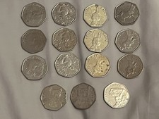 2016 2017 15 x 50p Münzen