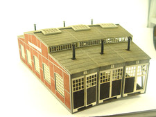 Lokschuppen - Ringlokschuppen -  Fleischmann Fertigmodell HO 6476   #593 - gebr.