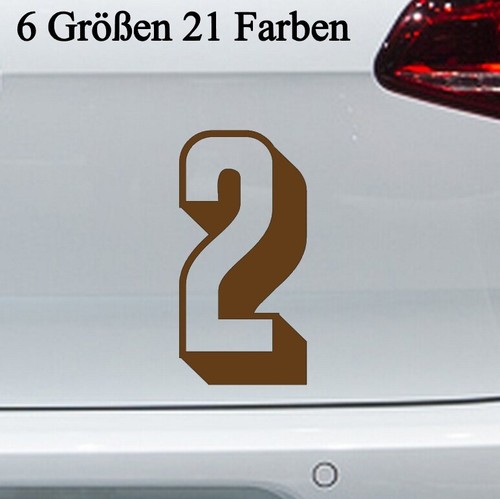 Zahl zwei aufkleber 6 - aufkleber, -6